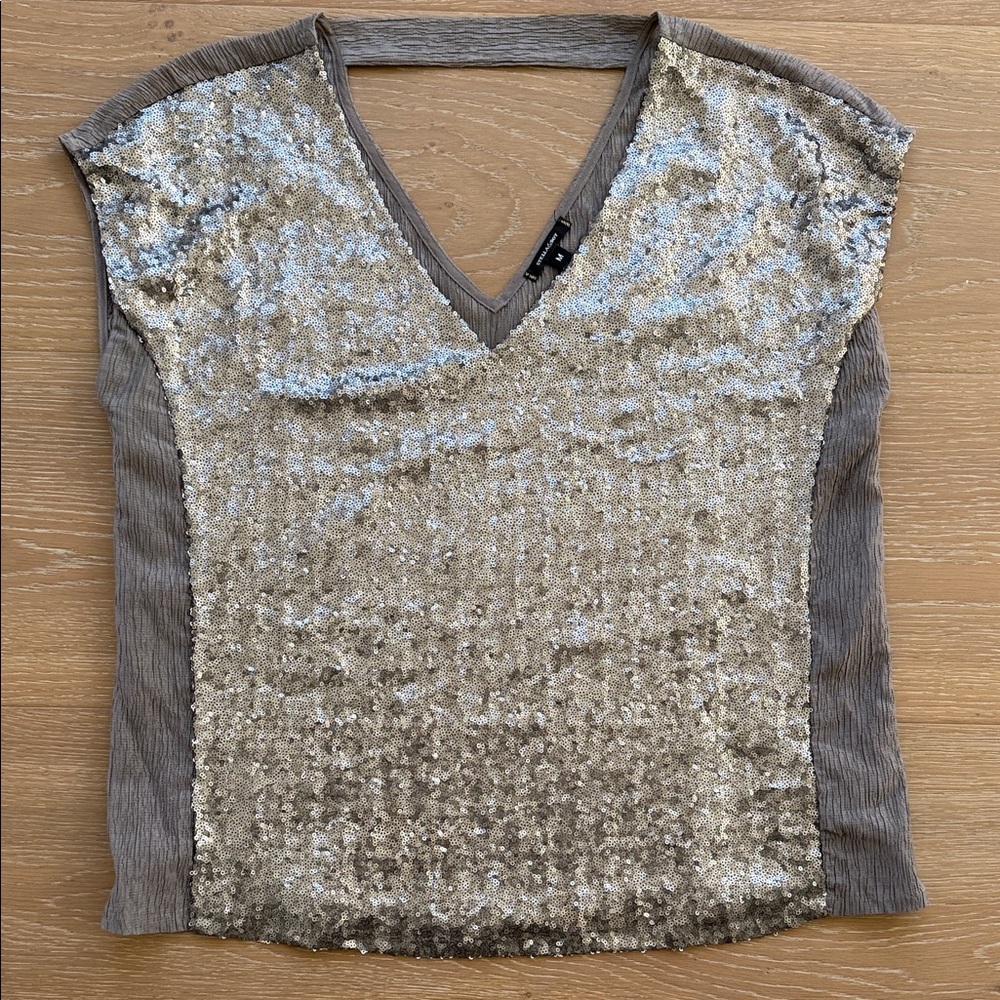 Gray Sequin V-Neck Stella & Dot Women's Top